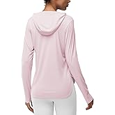Women's Rash Guard Long Sleeve UV Sun Protection Shirts with Kangaroo Pocket Hoodie UPF 50+ Lightweight SPF Tops for Hiking