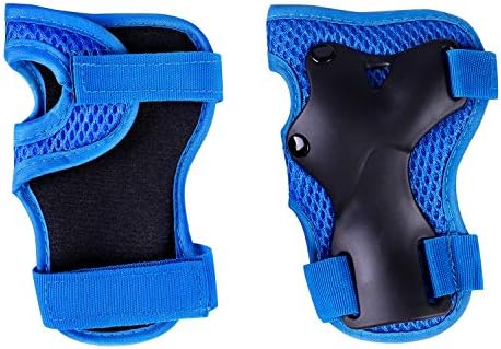 Children's biking protective gear set including knee, elbow, and wrist pads.