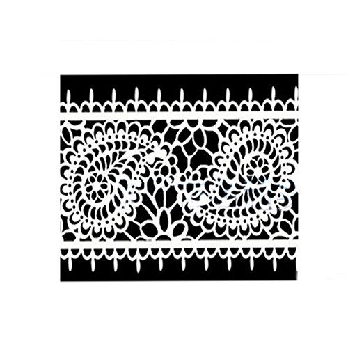 Cake Decoration Fondant Molds Silicone Lace Crown Texture Mat Sugarcraft Wedding Cake Imprint Tools Baking Mould 7 x 3 inches (Peacock Feather)