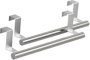 COHOMELARS Stainless Steel Towel Rack for Kitchen,Towel Bar Over The Door Cabinet,Easy Install - 2 Pack