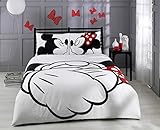 Paris Home 100% Cotton 5pcs Disney Minnie Loves Kisses Mickey Mouse Full Queen Size Comforter Set Heart Theme Bedding Linens