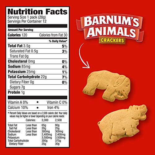 Barnum's Animals 12 Count Mini Animal Crackers Snack Packs, Original, 12.0 Ounce (Pack of 4) - Thumbnail 7