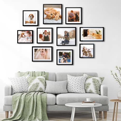 upsimples 12x12 Picture Frame Set of 3,Display Pictures 8x8 with Mat or