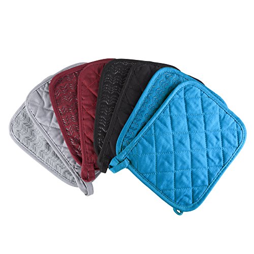 Pot Holder Set With Silicone Grip, Quilted And Heat Resistant (Set of 2) By Lavish Home