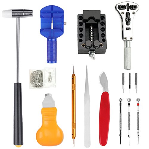 KSANA Watch Repair Kit 147 PCS Portable Professional Spring Bar Tool Set Watch Link Remover Band Pin Back Case Opener Tools Jewelry Repair kit With Carrying Case (Blue)