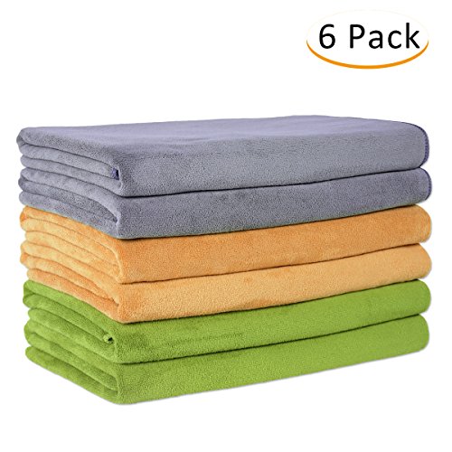 JML Bath Towel, Microfiber 6 Pack Towel Sets (27 x 55