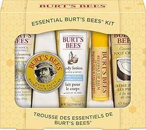 Burt's Bees Gift Set, 5 Essential Products, Deep Cleansing Cream, Hand Salve, Body Lotion, Foot Cream &amp; Lip Balm, Travel Size