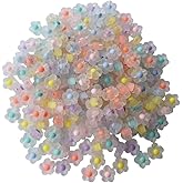 AMOBESTER 200Psc Acrylic Flower Beads 12mm Colorful Frosted Flower Beads for Bracelets Necklace Jewelry Making DIY Crafting 200psc