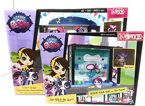 Littlest Pet Shop Toy Bundle with Style Set Fun Park and Say Ahh To The Spa Playsets (2 Items)