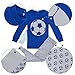 Bluenido Boys Soccer Ball 2 Piece Pajama 100% Super Soft Cotton Blue / Grey (6)