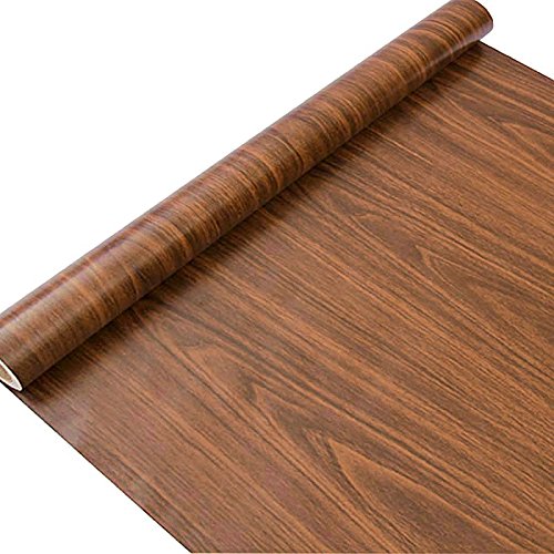 Wood Grain Contact Paper, H2MTOOL Faux Removable Peel and Stick Wallpaper Self Adhesive (17.7â€ x 78.7â€, Brown)