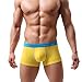 Voberry Sexy Underwear Men's Boxer Briefs Shorts Bulge Pouch Soft Underpants (M, Yellow)