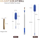 Kelursien Feather Duster Extendable Pole 110in Telescopic Bendable Head view 2