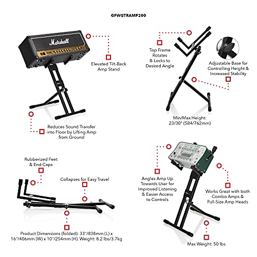 Gator Frameworks High Profile Guitar Amp Stand; Perfect for Digital