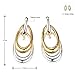 Neoglory Jewelry Gold Plated Silver Color Two Tone Teardrop Drop Dangle Earrings for Sensitive Ears