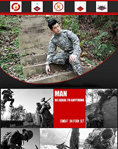 Mens Tactical Jackets and Pants Set Military Uniform Combat Camouflage Suit for Paintball Hunting