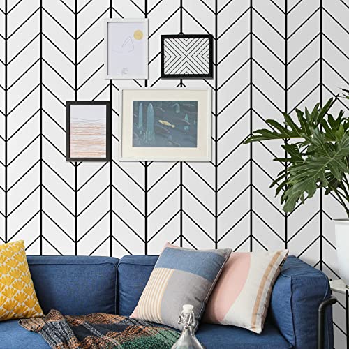 Black and White Peel and Stick Wallpaper Wall Paper Sticker Pull and