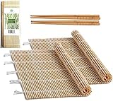 Bamboo Sushi Rolling Mat with 2 Pairs of Chopsticks