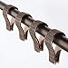 mDesign Modern Textured Plastic Bathroom Shower Curtain Liner Hook Rings, Easy Glide, Clips Over The Shower Rod, Snaps Securely - 12 Pack - Bronze/Sand Brown