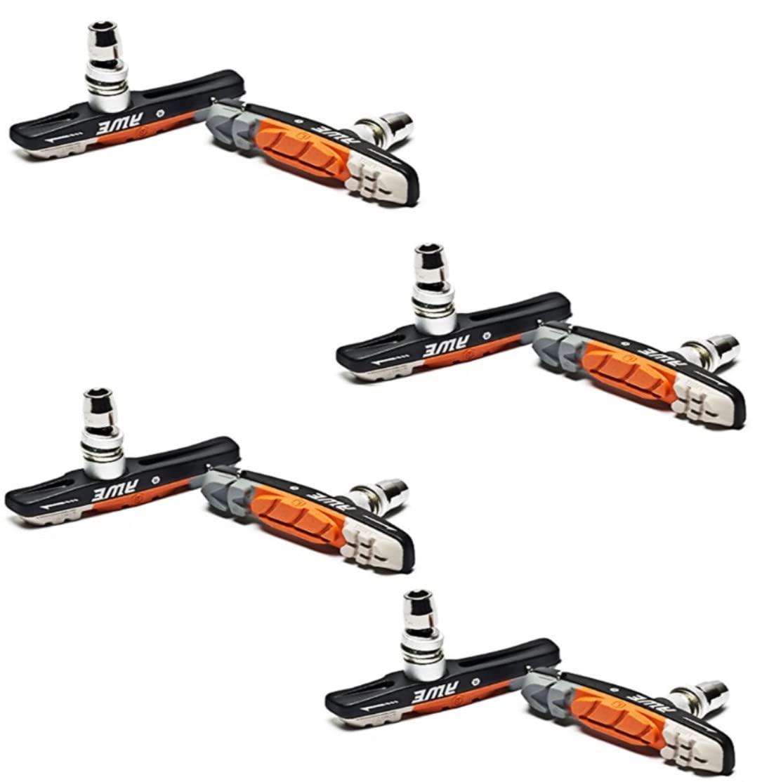 AWE X 4 Pairs MTB 72mm Triple Contour V Brake Pads Grey/Orange/White