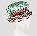 G2PLUS Shower Cap for Women, Waterproof Bath Cap, Elastic Band, Double Layer, Pack of 2 (Green Cherry & Polka Dot)