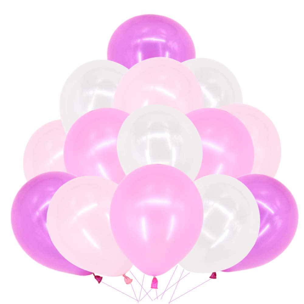 Time to Sparkle 100pcs 10'' Pearlised Latex Balloons Wedding Party Christmas Baby Shower Decorations Xmas, mix Pink
