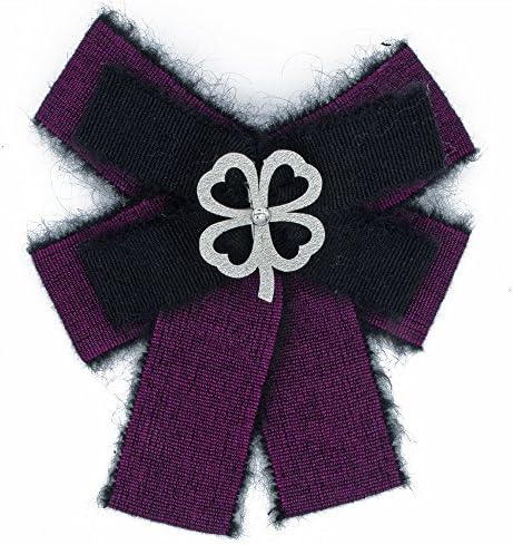 Ribbon Brooch, Web Grosgain, Bow Pin, Neck Tie, Gift Box, Designer Jewellery, Dark Pink, Clover Charm, Charm Jewelry, Silver Plated, Female Bow