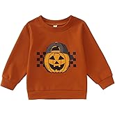KEKEMI Halloween Sweatshirt for Toddler Boys Pumpkin Dude Sweatshirts Spooky Season Outfit Retro Long Sleeve Shirt Fall Tops