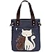 Kaukko Women's Handbags Purses Canvas Shoulder Bags with Cute Kitty Cats Design for Girls