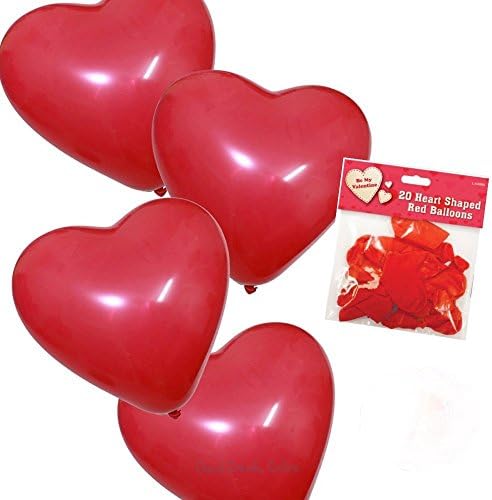 Beautiful Valentines Party Supplies For That Special Loved One - Ideal for Valentines Day, Anniversaries, Proposals, Wedding's, Birthday's, Special Occasion's (Small Red Heart Balloons)