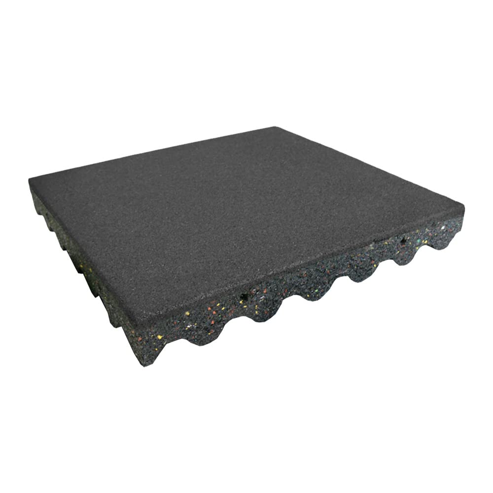 Photo 1 of Rubber-Cal "Eco-Safety" Interlocking Playground Tiles - 2.50 x 19.5 x 19.5 inch - 4 Pack - 11 Square Feet Coverage - Black (04-126-CO-4pk)