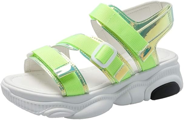 Amazon Yikaifei スポーツサンダル アウトドア ファッション サンダル レディース 厚ソール 夏用 スニーカー シューズ コンフォート カジュアル 厚底靴 ベルクロ滑り止め シューズ バッグ