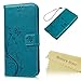 Pixel 6a Case, Mavis's Diary Protective Case for Google Pixel 6a Embossed Butterflies Floral Wallet Flip Folio Cover PU Leather Shockproof TPU Inner Bumper Card Slots (Blue)