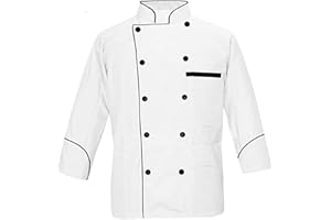 WARRIORPOINT Men's Multi Color Chef Jacket/Light Weight Chef Coat With Contrast Black Piping(Size,S-5XL)