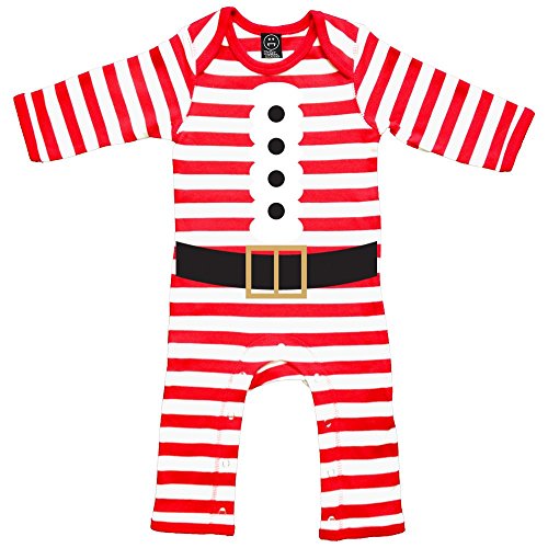 Batch1 Baby Boys' Santa Costume Father Christmas Long Sleeve Stripy Rompasuit