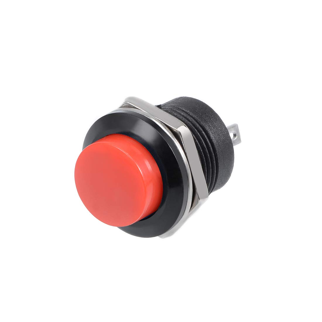 sourcing map 5Pcs,16mm Red Momentary Push Button Switch Round Raised Button R13-507 SPST NO