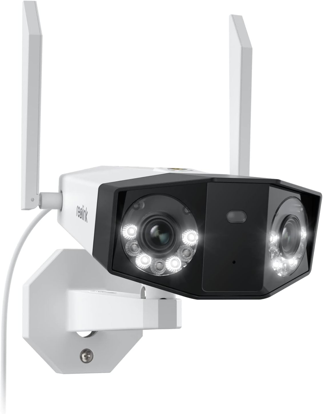 Reolink 4K Security Camera Outdoor with 180° Ultra-Wide Angle, 2.4/5 GHz Wi-Fi IP Camera, Human/Vehicle/Animal Detection, Color Night Vision, 2-Way Audio, IP67, Duo 2 Series Wi-Fi Plug-in Version