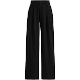 PRETTYGARDEN Women's Summer Elastic High Waisted Work Pants Straight Leg Dressy Business Casual Trousers Slacks Pockets