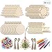 Unfinished Christmas Wooden Ornaments 156Pcs Set, KIDJFGG 50Pcs Christmas Tree Ornaments with 33.6Ft Jute Twine 50Pcs Scrub Bells 6Pcs Color Pens DIY Crafts Christmas Ornaments