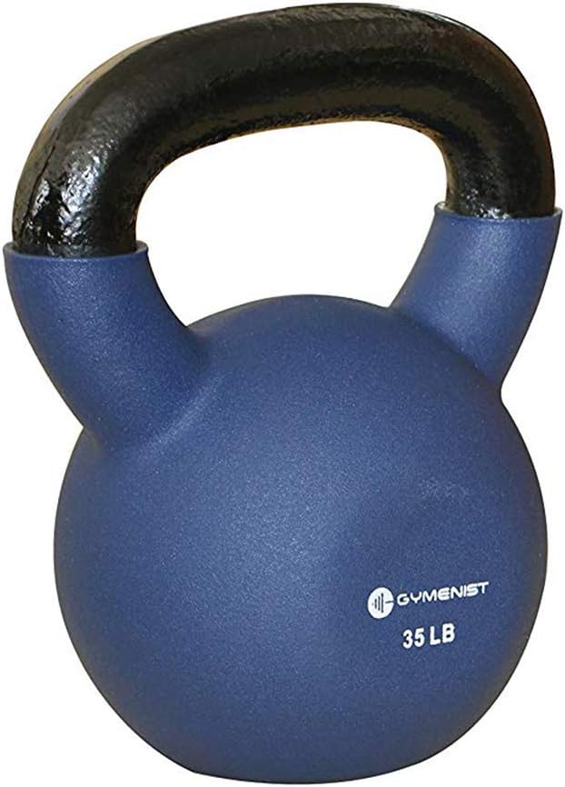 GYMENIST Kettlebell Fitness Iron Weights with Neoprene Coating Around The Bottom Half of The Metal Kettle Bell