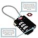 Lumintrail TSA Approved Lock for Luggage or Suitcase, Easy-to-Read 3 Digit Personalized Combination, Luggage Locks TSA Approved, Black, with a 4-FT Braided Steel Cable (1 Pack)