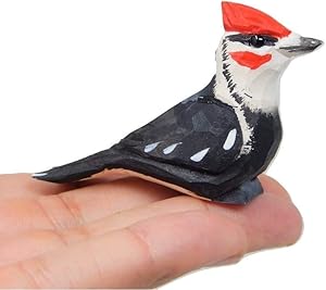 Woodpecker - Wood Figurine Pileated Forest Common Woodland Pecker Sapsucker Miniature Handmade Bird Art Craft Carve Small Animal Collectible