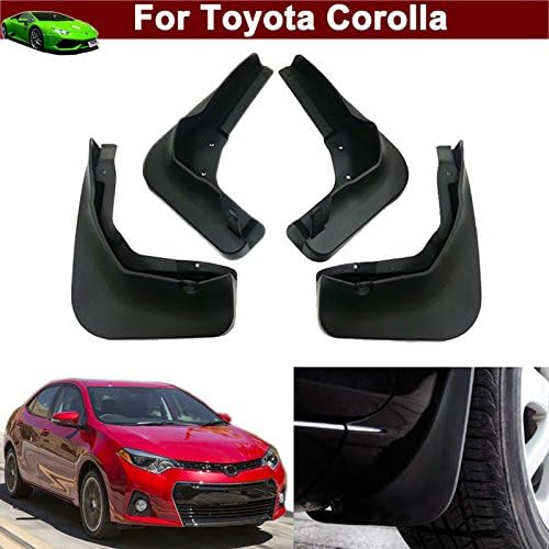 Yilaite 4pcs Front + Rear Car Mud Flaps Splash Guards Protective Fender Mudguards Mudflaps Mud Guards Custom Fit For Corolla 2014 2015 2016 2017 2018 2019 (Not fit for LE modal)