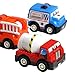 Yoptote Toy Cars Construction Vehicles Push Pull Back Car Toy Truck Police Car Cement Fire Dump Ambulance Garbage Trucks 6 PCS for Kids Toddlers Boys Girls