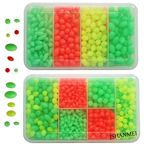 UPC 701413667841, JSHANMEI 1000Pcs/box Soft Plastic Luminous Plastic Oval Shaped Beads Round Beads Fishing Lures Fishing Bead Fishing Tackle Tools Eggs