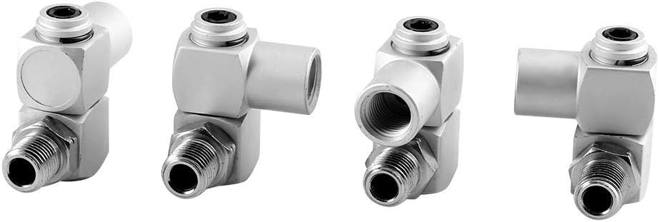 Air Hose Adapter 4pcs Aluminum Air Hose Fittings 1/4 inch 360 Swivel Industrial Change Portable Line Change Fitting - Image 4