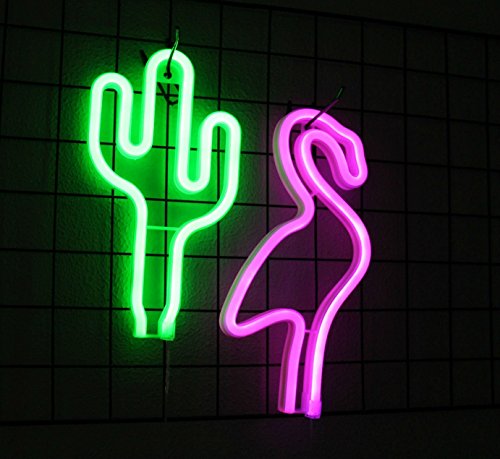 AIZESI Neon Light, Cactus Neon Lamps,Cactus Signs Marquee Battery Or USB Operated Table Led Ligths Wall Decoration for Girls Bedroom,Living Room, Christmas,Party as Kids Gift(Green Cactus)