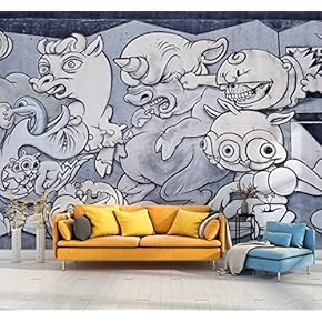 Wall Mural Colorful Graffiti Removable Wallpaper Wall Sticker for Bedroom Living Room - 66x96 inches