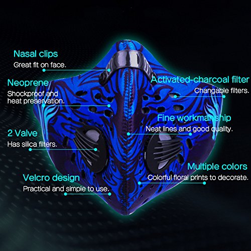 A.B Crew Protective Activated Carbon Cycling Mask Dustproof Motorcycle Bicycle Outdoor Half Face Mask Filter (Eagle)