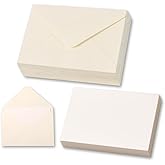 50 Sets Cream Mini Envelopes with Blank Gift Cards, Business & Note Cards - Wedding Invitation, Graduation, Holiday Pocket Envelopes 4x2.75" Bulk for Party Favors & Scrapbooking